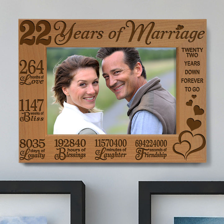 22 Years of Marriage Forever To Go Wood Frame