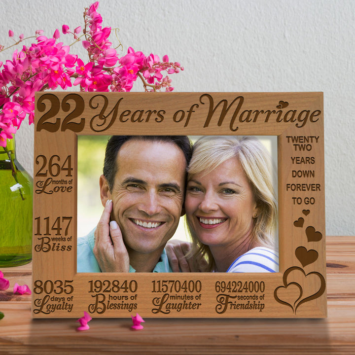 22 Years of Marriage Forever To Go Wood Frame
