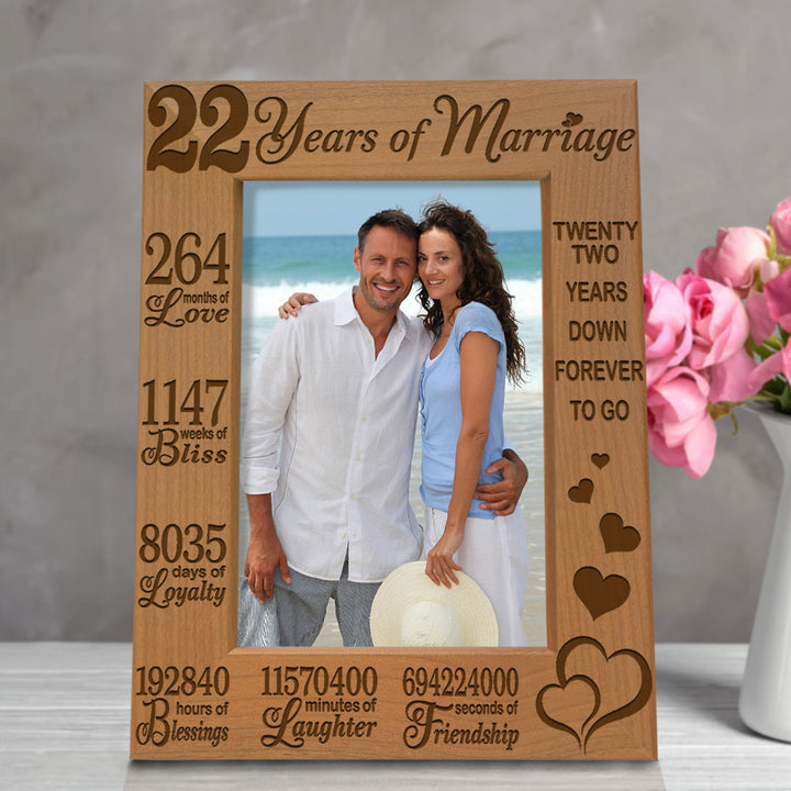 22 Years of Marriage Forever To Go Wood Frame