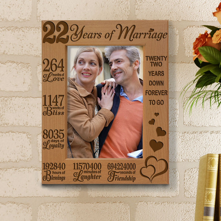 22 Years of Marriage Forever To Go Wood Frame