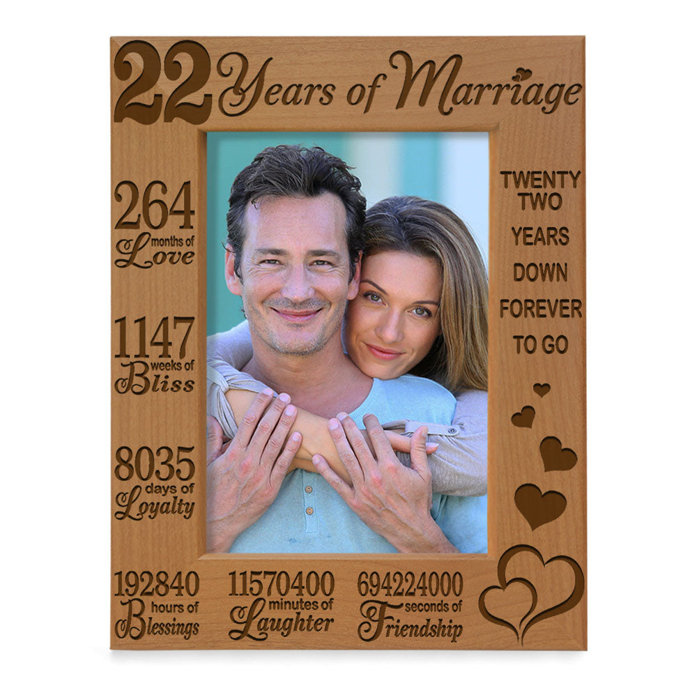 22 Years of Marriage Forever To Go Wood Frame