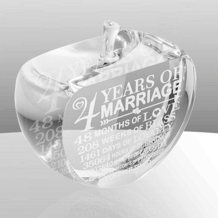 KATE POSH 4th Anniversary Crystal Apple Paperweight