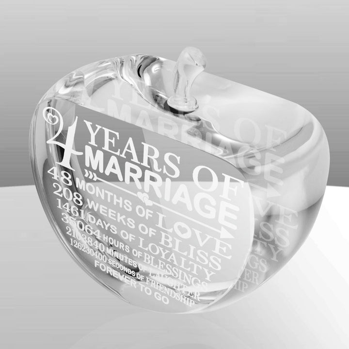 KATE POSH 4th Anniversary Crystal Apple Paperweight