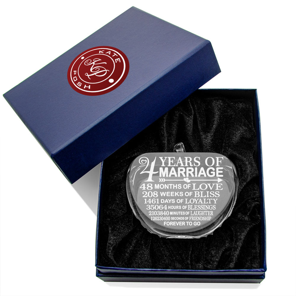 KATE POSH 4th Anniversary Crystal Apple Paperweight
