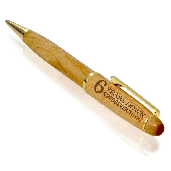 6 Years Down Forever To Go Wood Pen