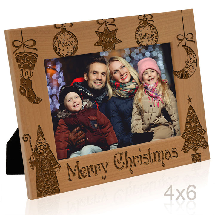 Merry Christmas Vintage Wood Frame