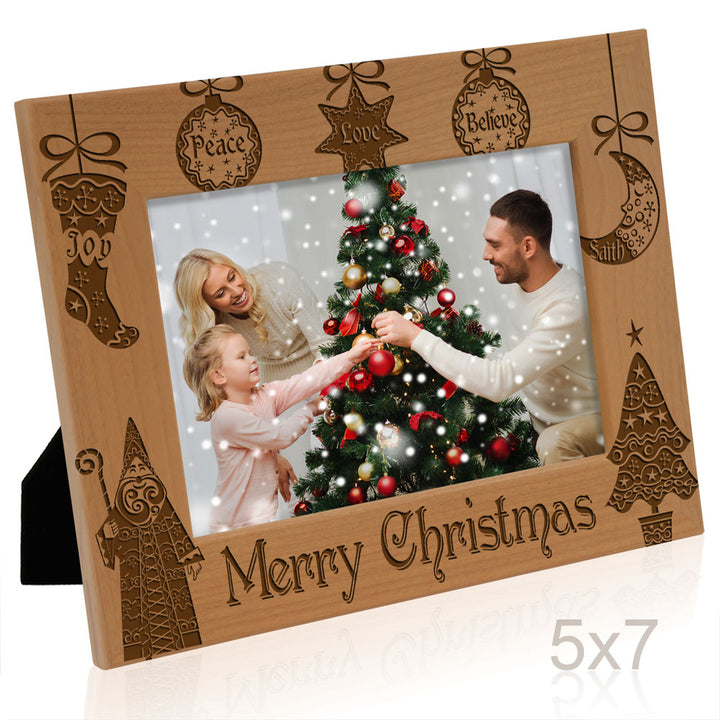 Merry Christmas Vintage Wood Frame