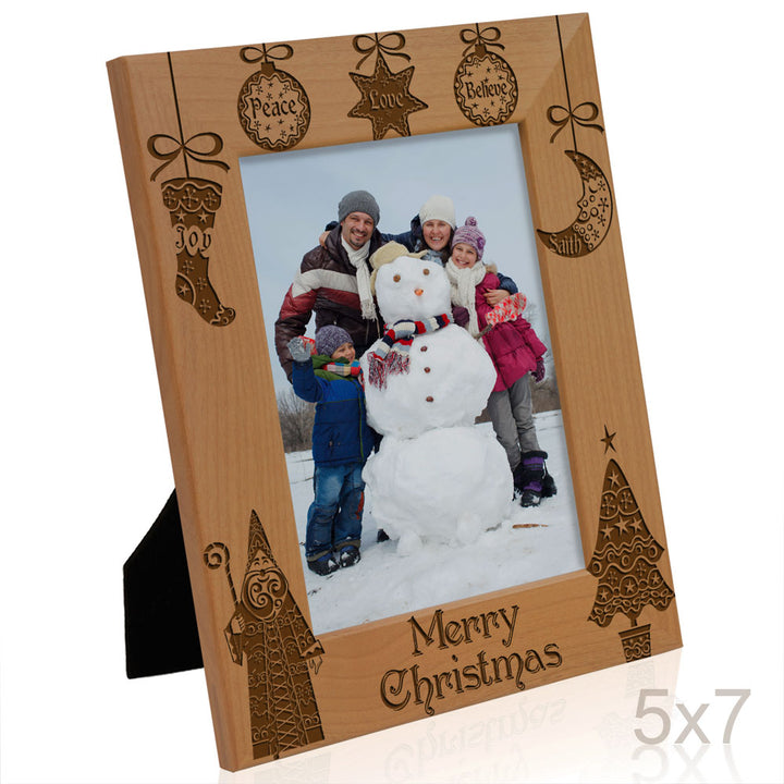 Merry Christmas Vintage Wood Frame