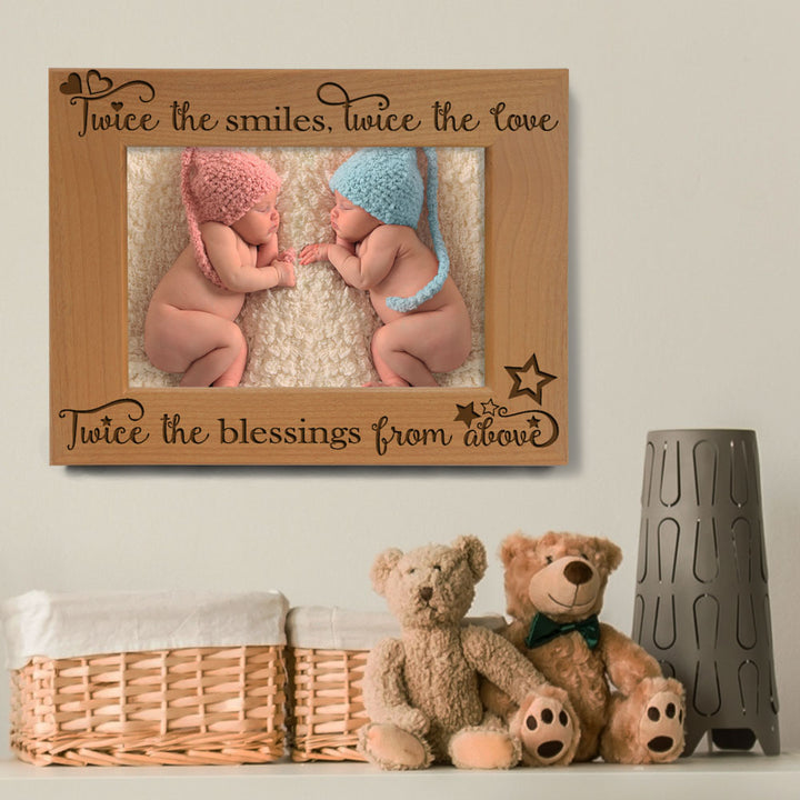 Twice the Smiles, Twice the Love Wood Frame