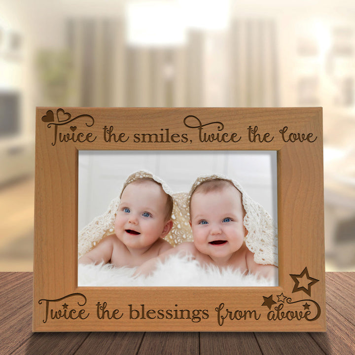 Twice the Smiles, Twice the Love Wood Frame