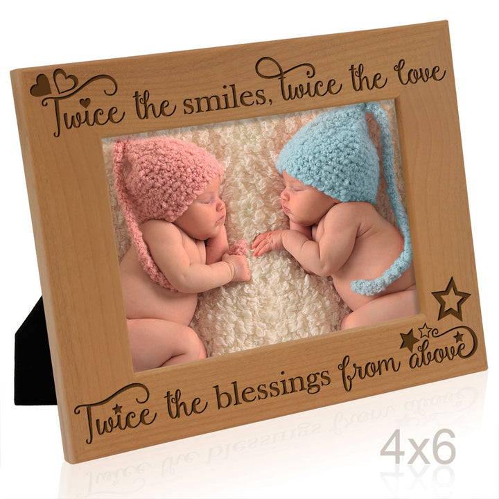 Twice the Smiles, Twice the Love Wood Frame
