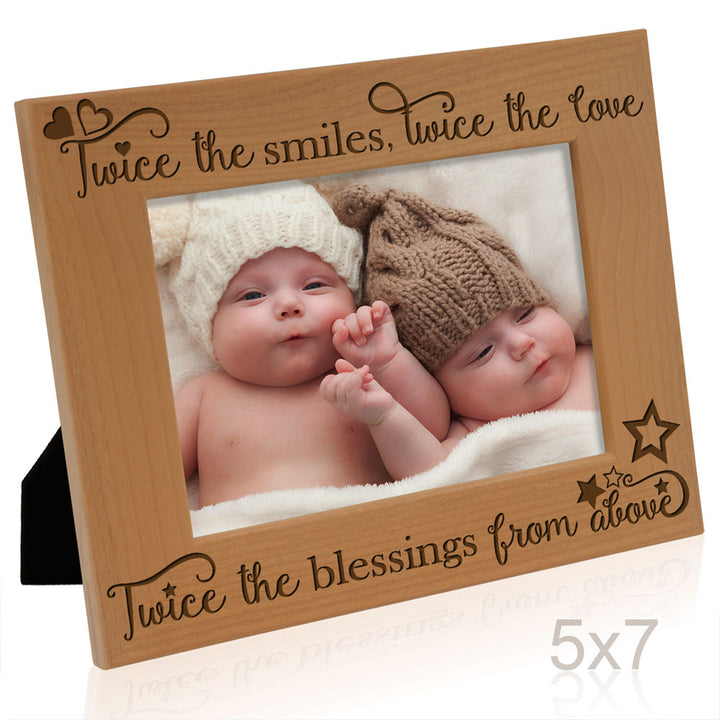 Twice the Smiles, Twice the Love Wood Frame