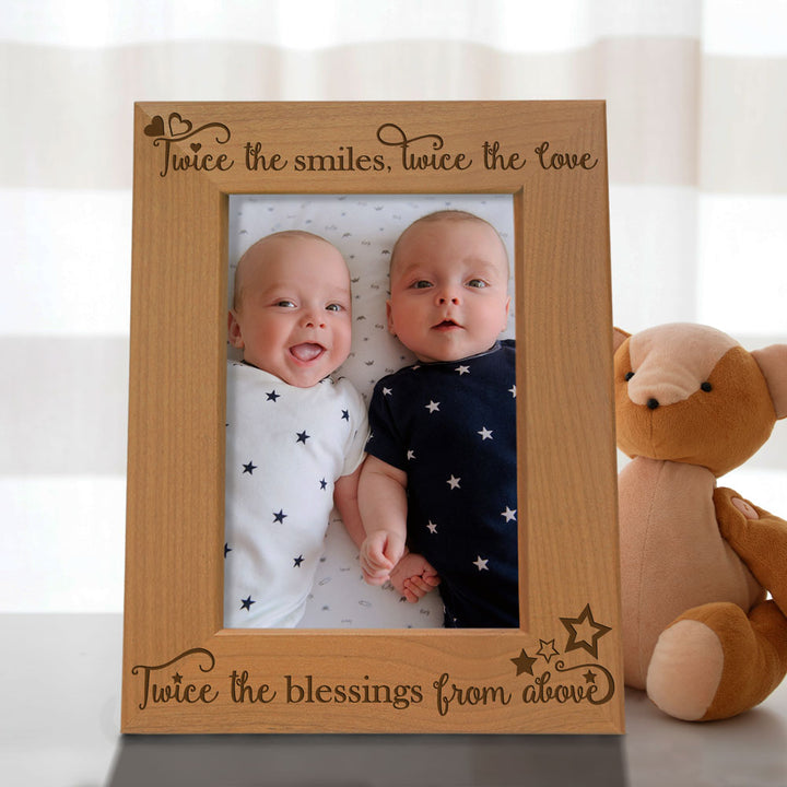 Twice the Smiles, Twice the Love Wood Frame