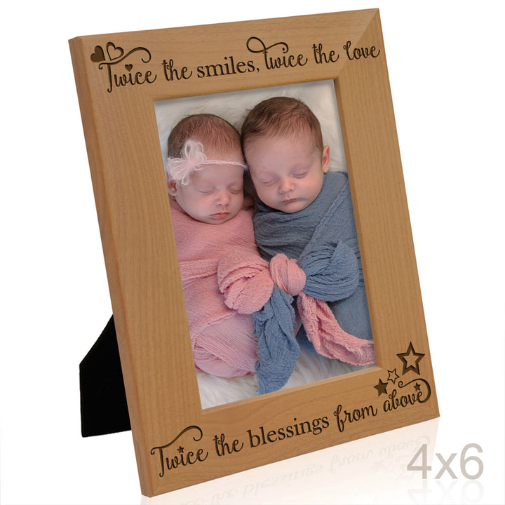 Twice the Smiles, Twice the Love Wood Frame