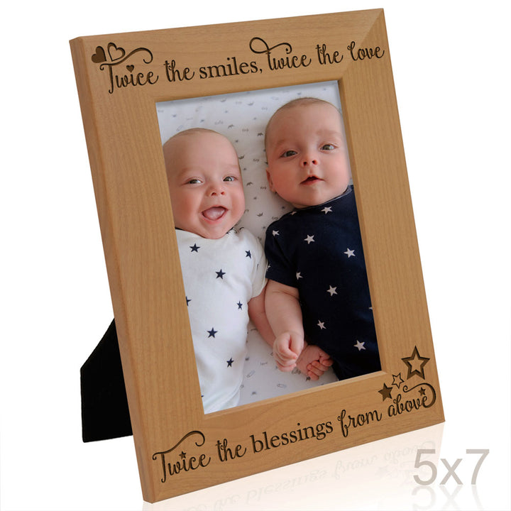 Twice the Smiles, Twice the Love Wood Frame