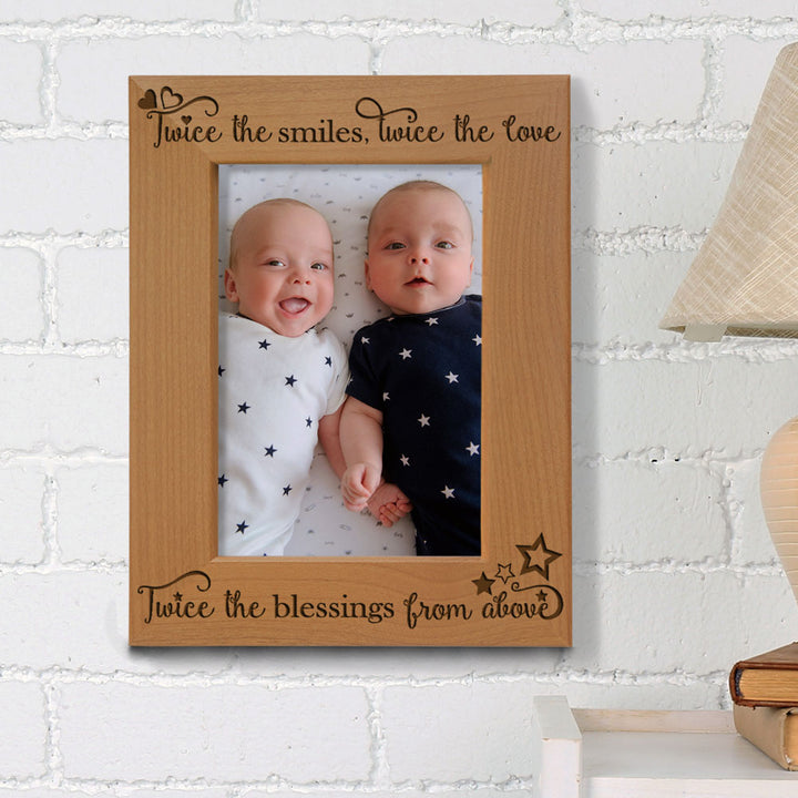 Twice the Smiles, Twice the Love Wood Frame