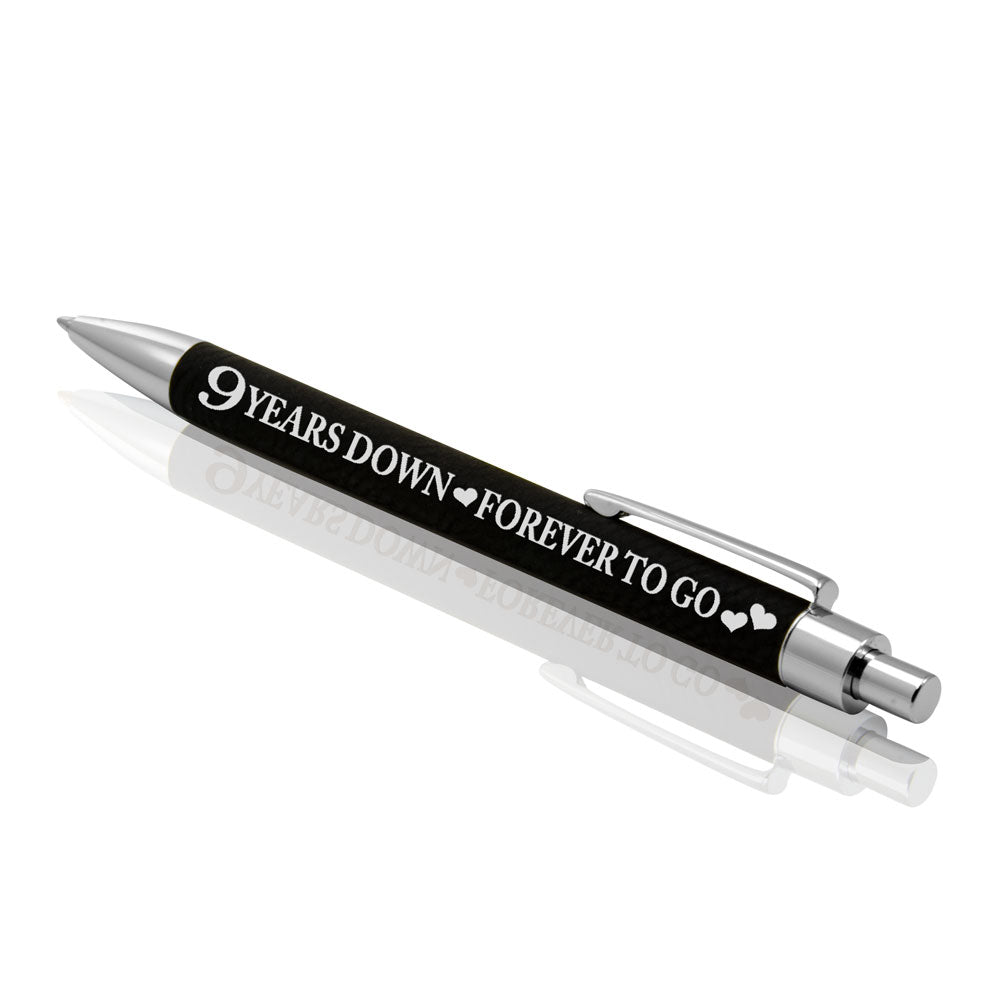 9 Years Down Forever to Go Anniversary Leather Pen
