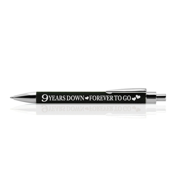9 Years Down Forever to Go Anniversary Leather Pen