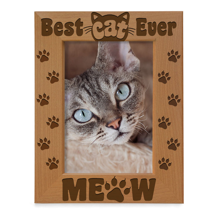 Best Cat Ever Meow Wood Frame