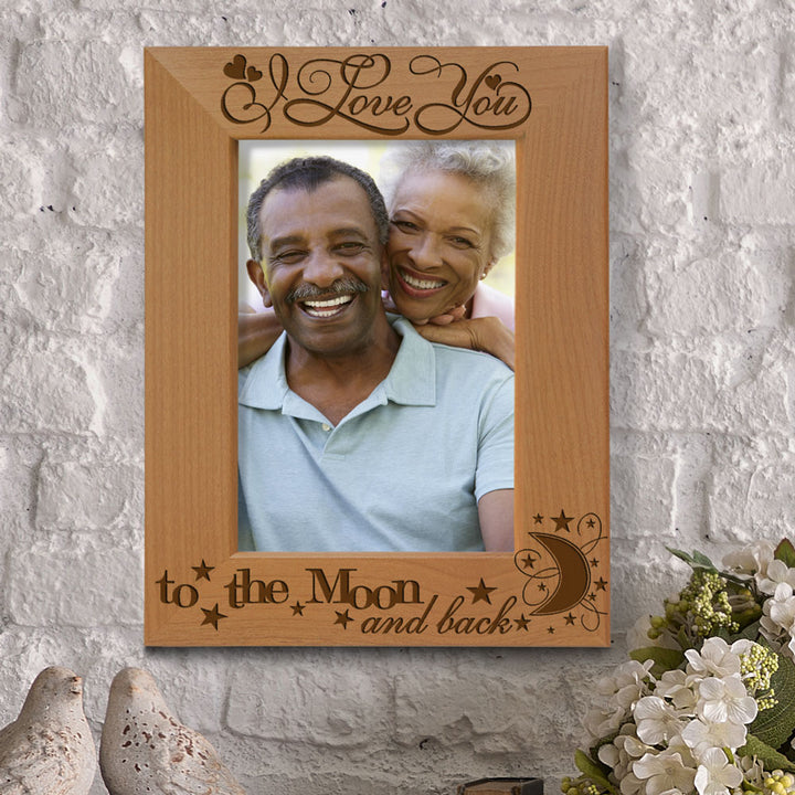 I Love You To The Moon Back Wood Frame