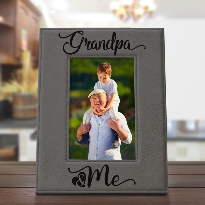 Grandpa and Me Leather Frame