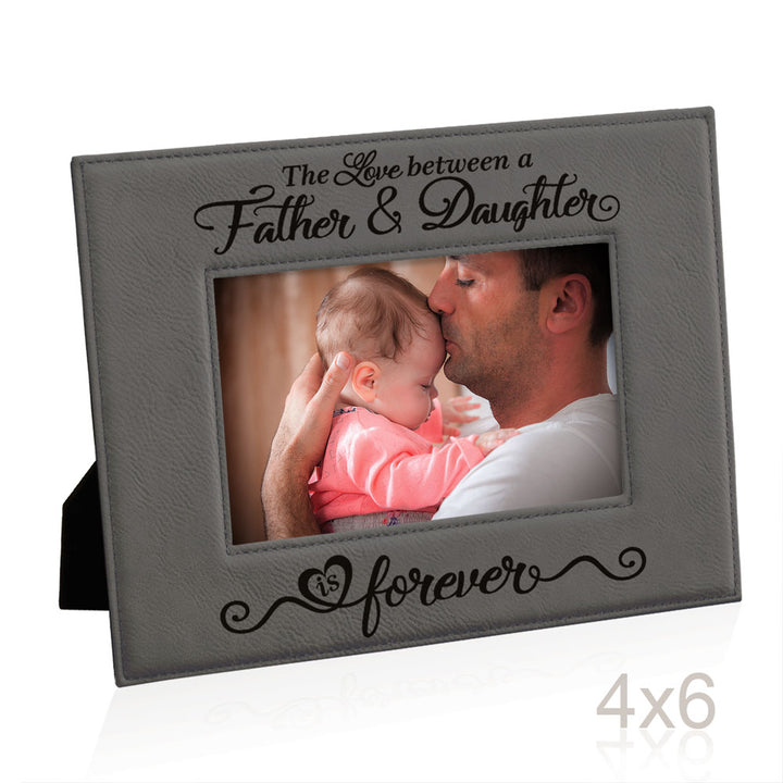 Father & Daughter Love Leather Frame