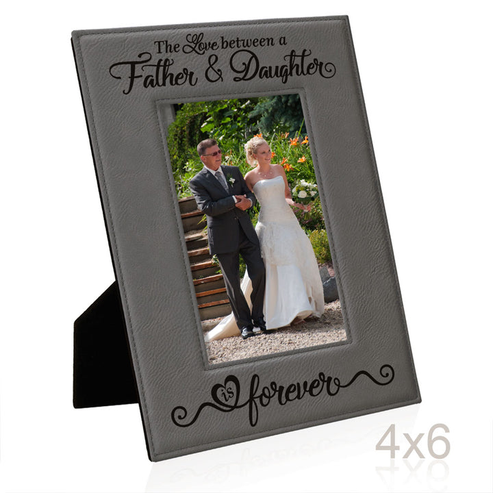 Father & Daughter Love Leather Frame