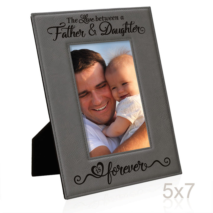 Father & Daughter Love Leather Frame