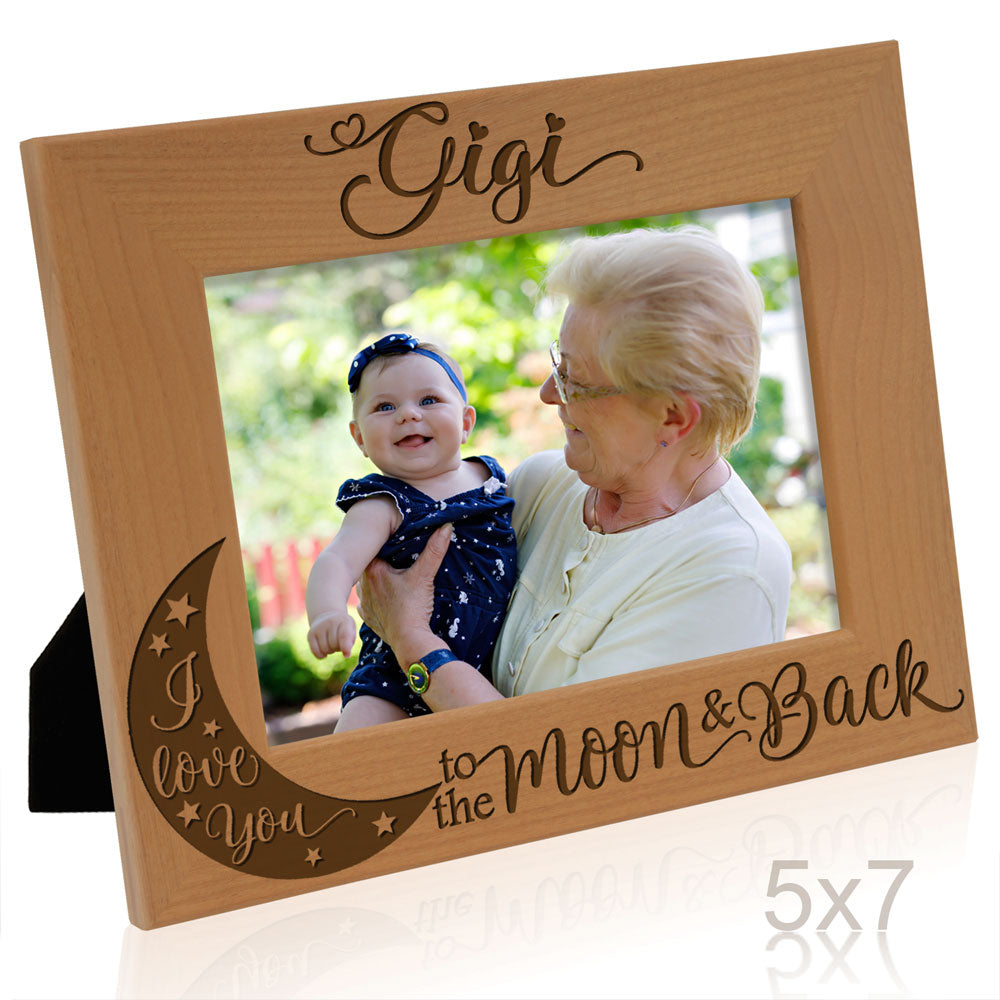 Gigi Moon and Back Wood Frame, I Love You Gigi Wood Frame
