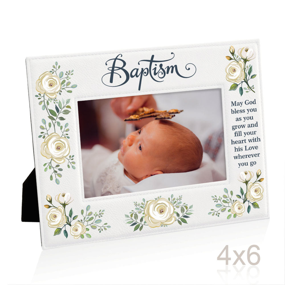 Baptism Color Leather Frame