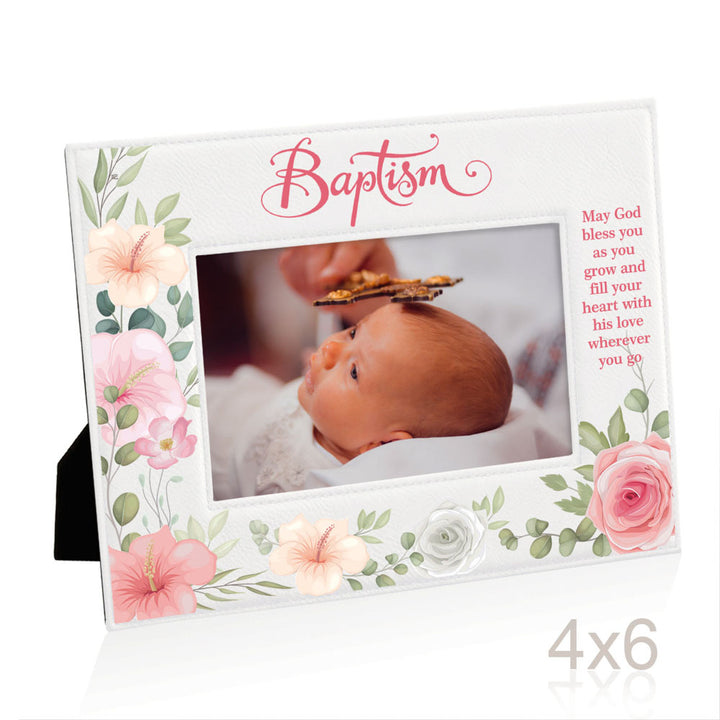 Baptism Color Leather Frame