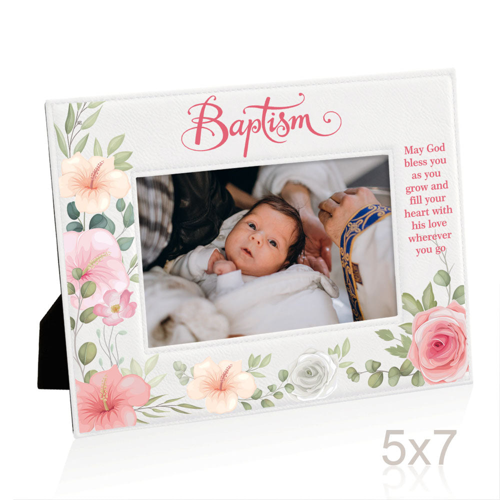 Baptism Color Leather Frame