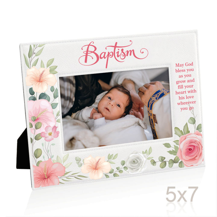 Baptism Color Leather Frame
