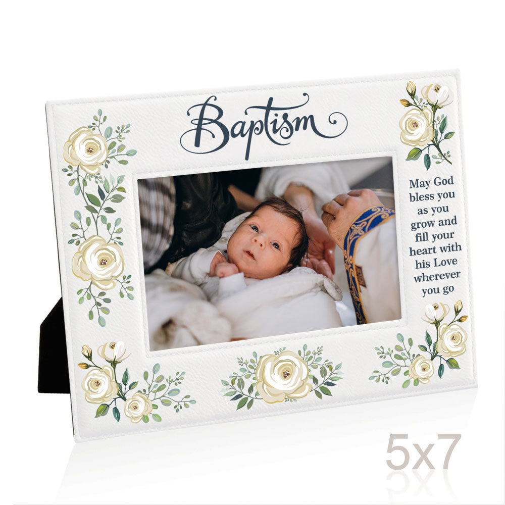 Baptism Color Leather Frame