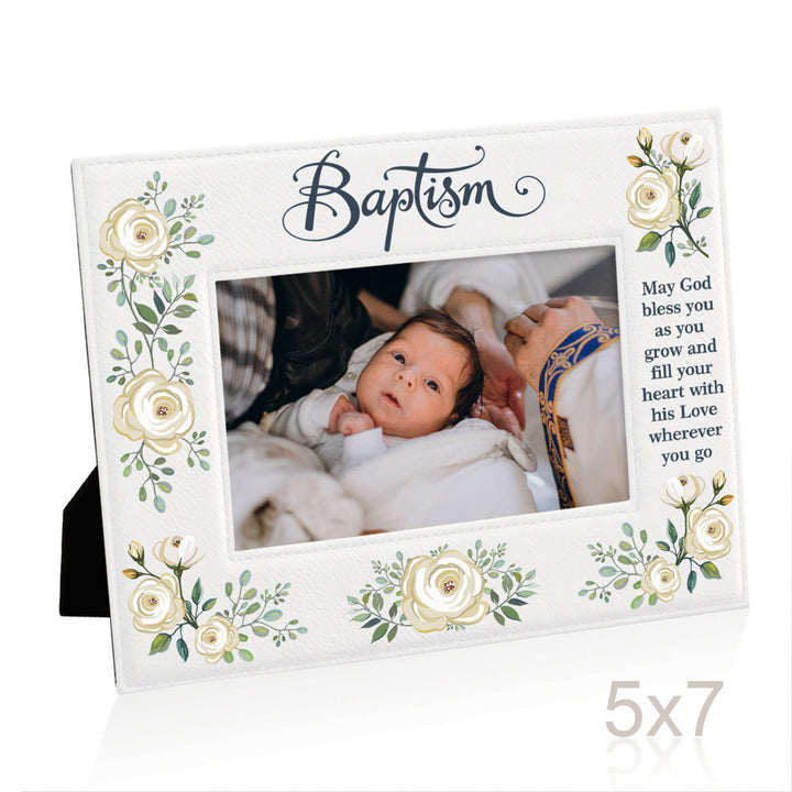 Baptism Color Leather Frame