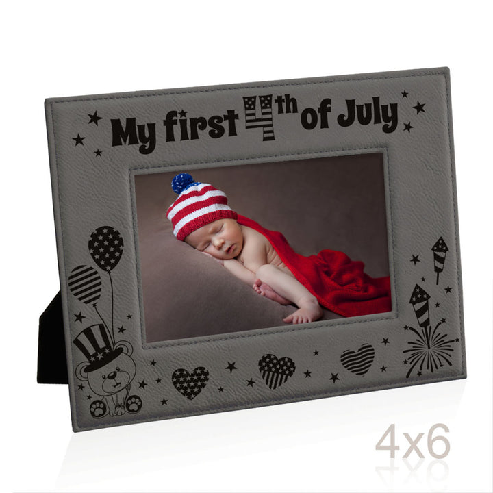 My First 4th of July Leather Frame