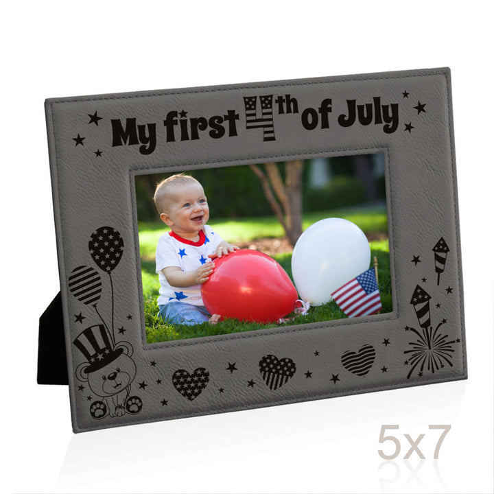 My First 4th of July Leather Frame