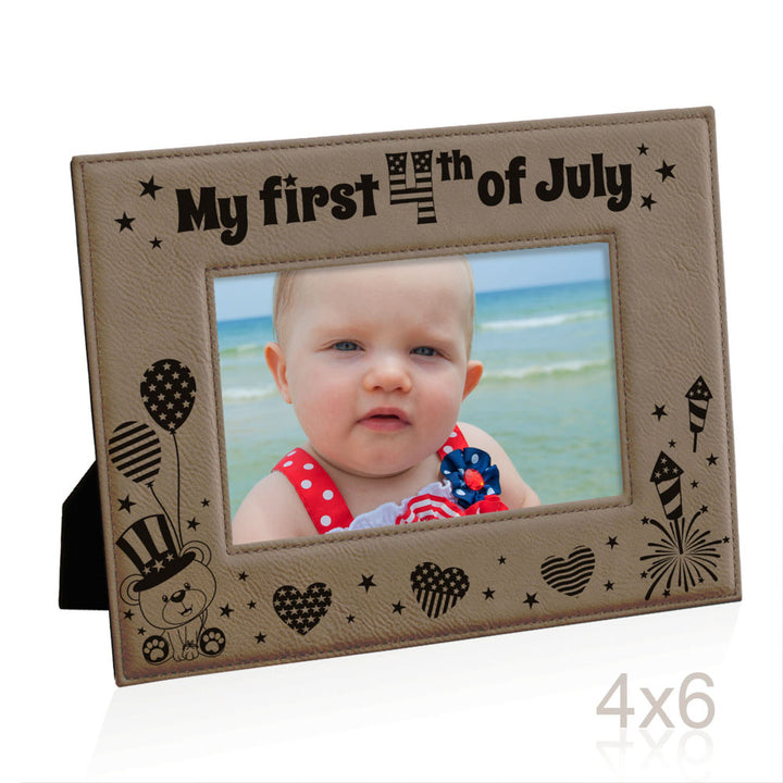 My First 4th of July Leather Frame