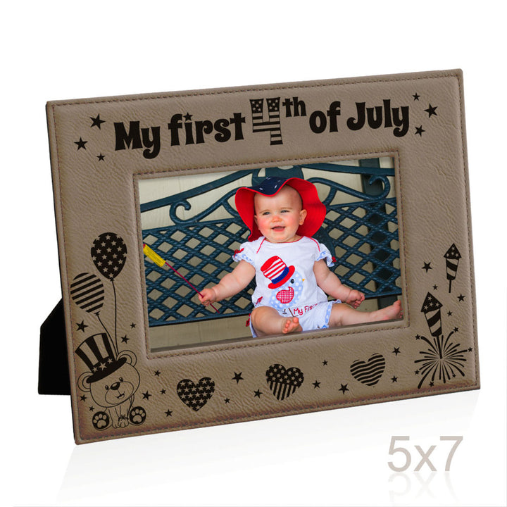 My First 4th of July Leather Frame