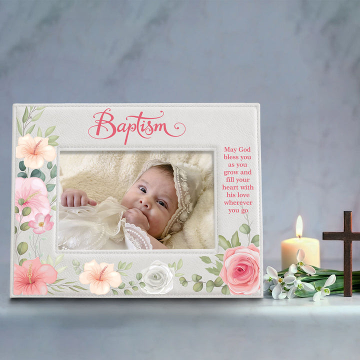 Baptism Color Leather Frame