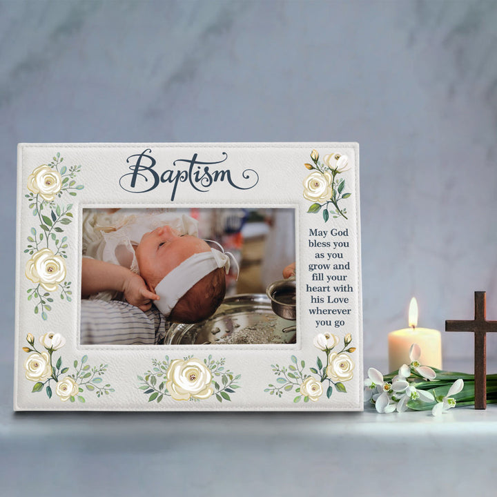 Baptism Color Leather Frame