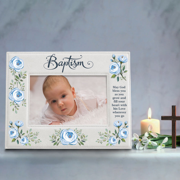 Baptism Color Leather Frame