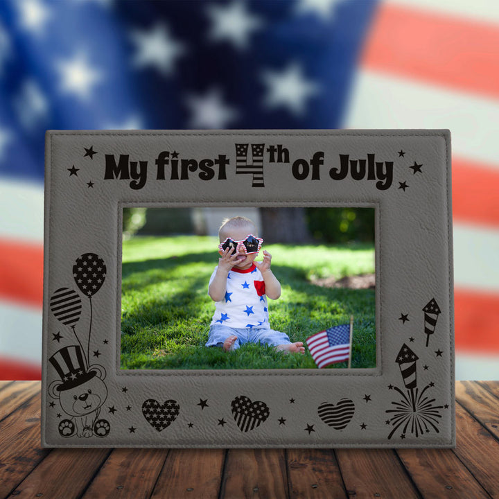 My First 4th of July Leather Frame