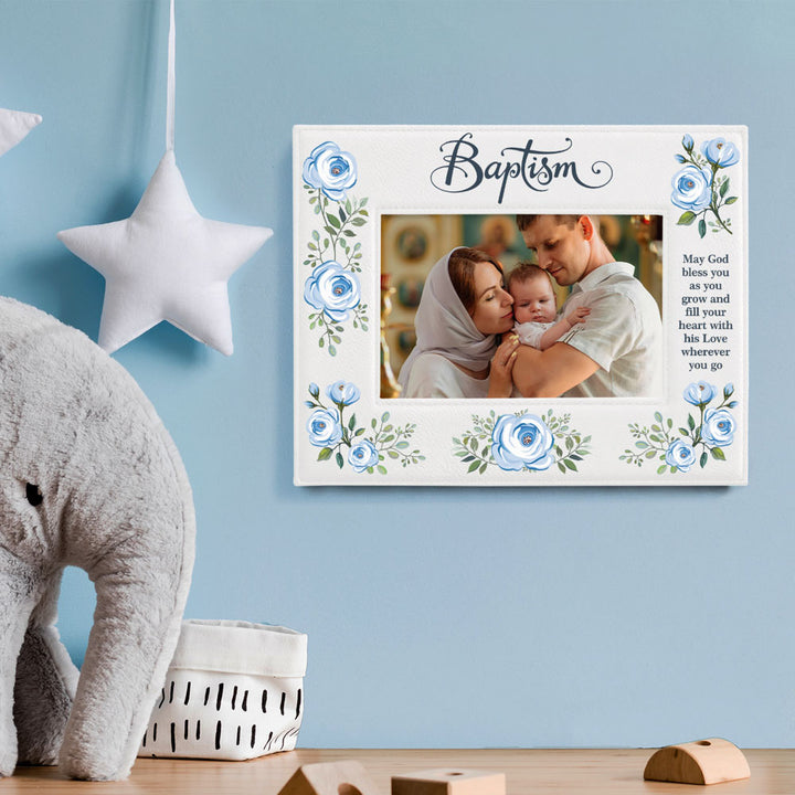 Baptism Color Leather Frame