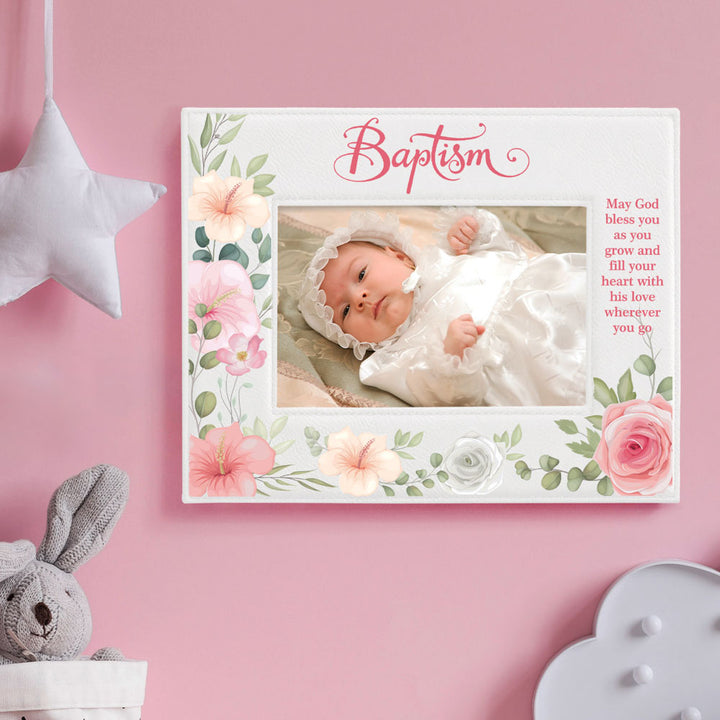 Baptism Color Leather Frame