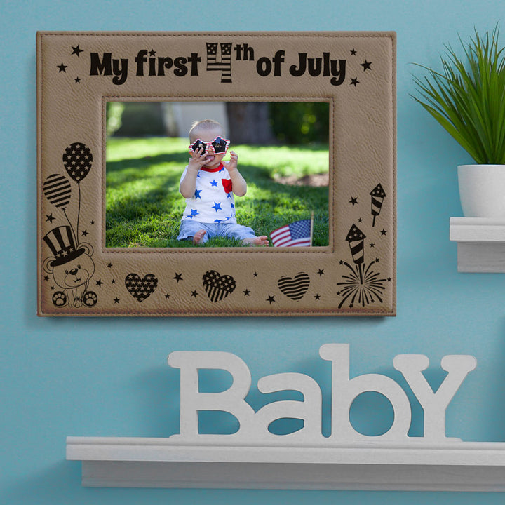 My First 4th of July Leather Frame