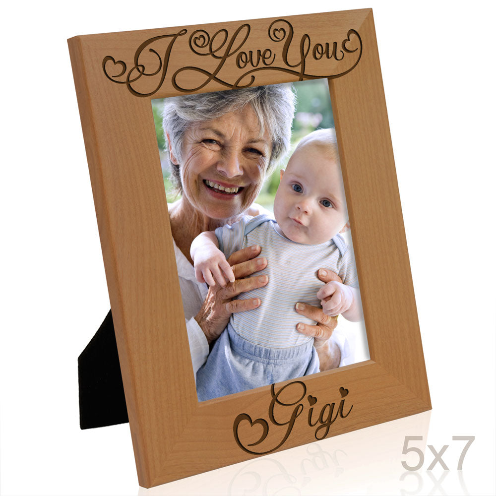 Gigi Moon and Back Wood Frame, I Love You Gigi Wood Frame