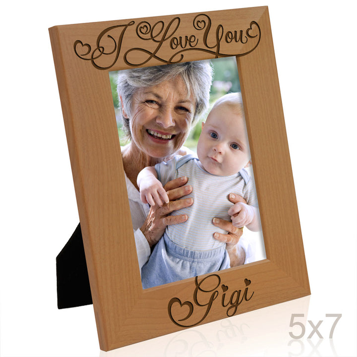 Gigi Moon and Back Wood Frame, I Love You Gigi Wood Frame