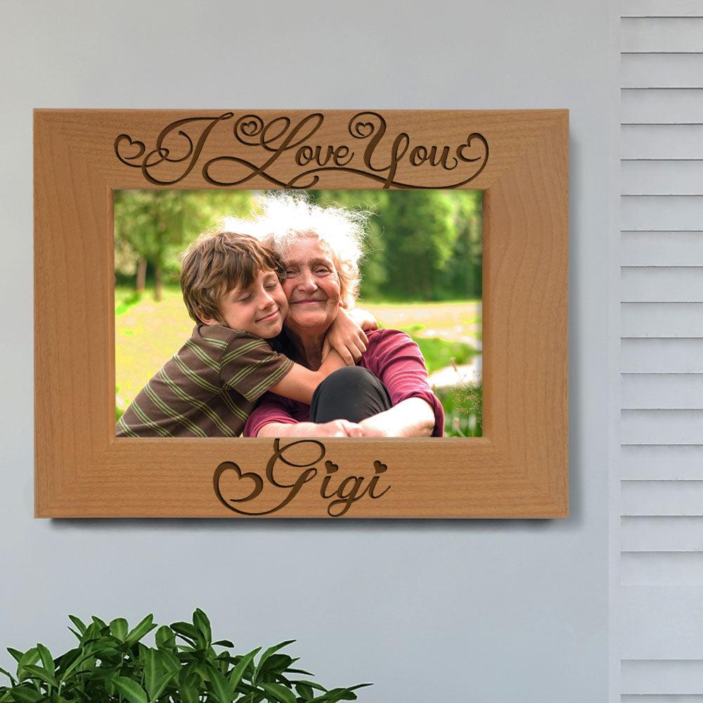 Gigi Moon and Back Wood Frame, I Love You Gigi Wood Frame