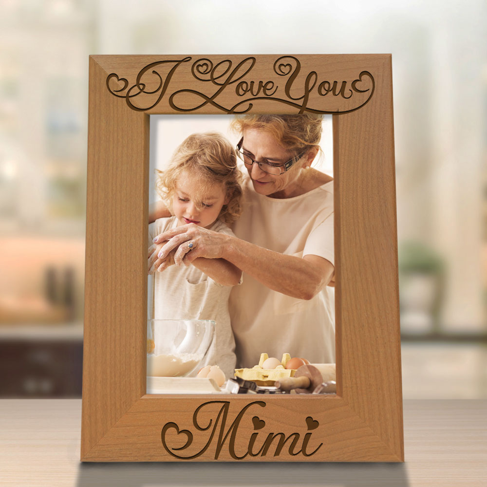 Mimi Moon and Back Wood Frame, I Love You Mimi Wood Frame